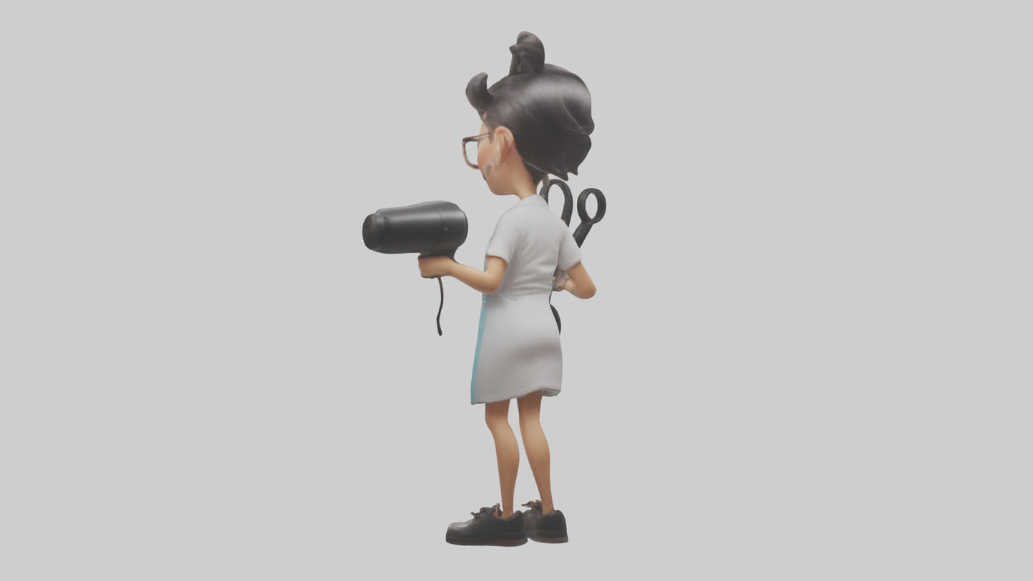 Cartoon Hair Stylist model 3D model