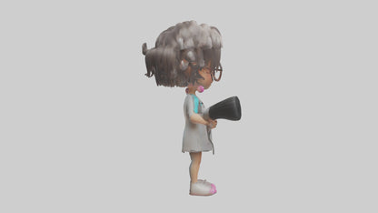Cartoon Hairstylist Assistant model 3D model