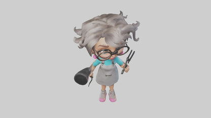 Cartoon Hairstylist Assistant model 3D model