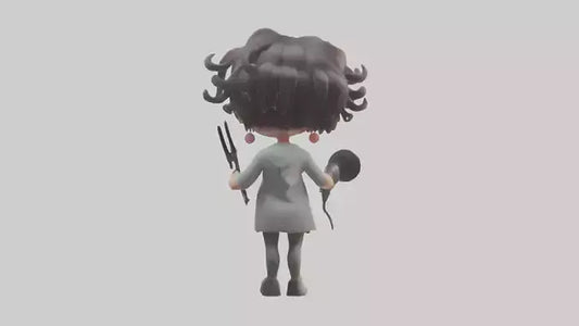 Cartoon Hairstylist Assistant model 3D model