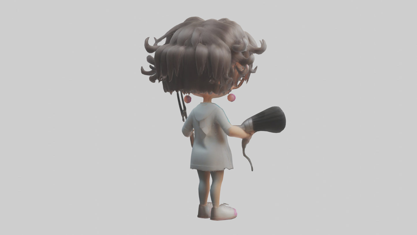 Cartoon Hairstylist Assistant model 3D model