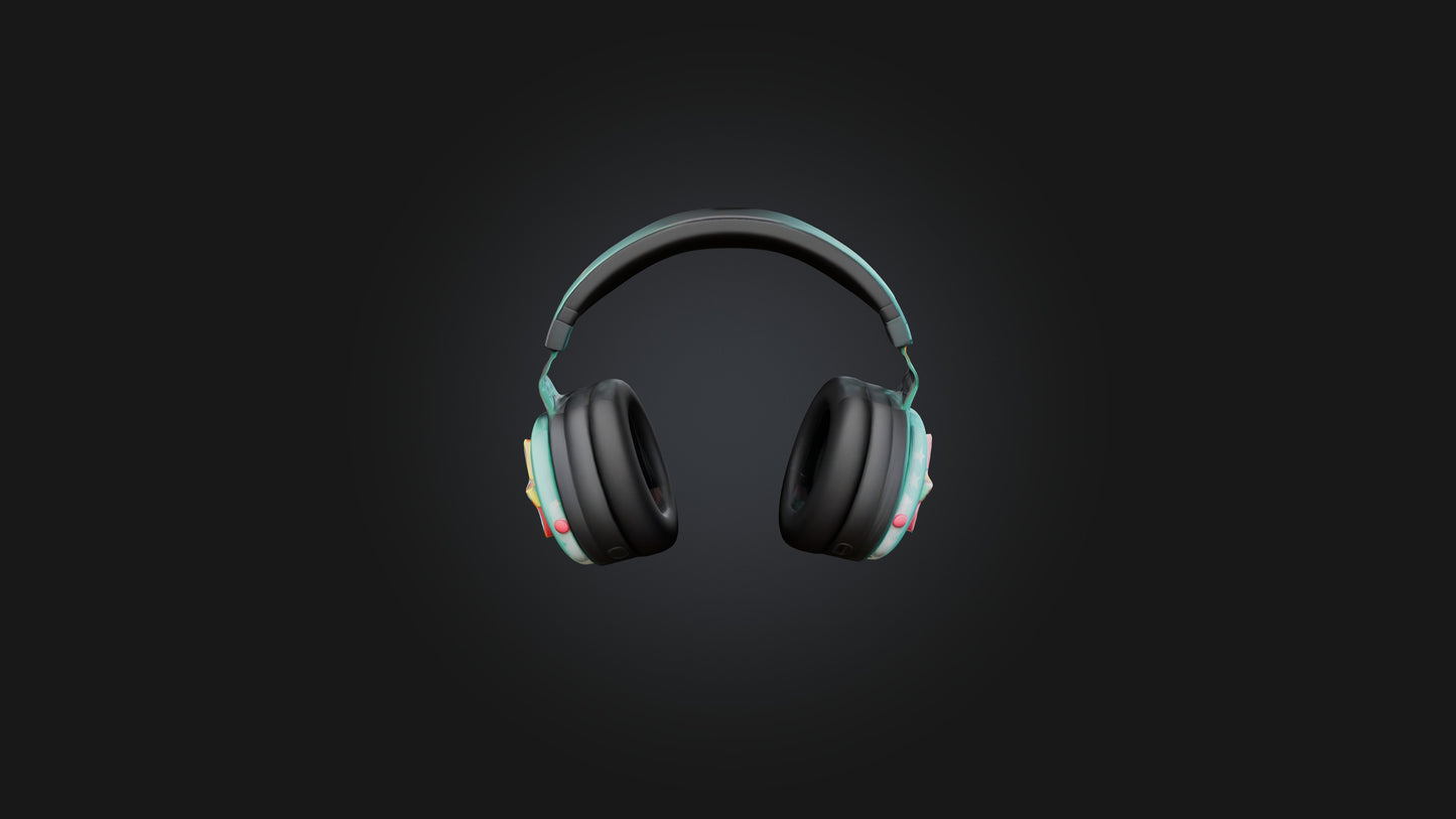 Cartoon Headphones 3D model