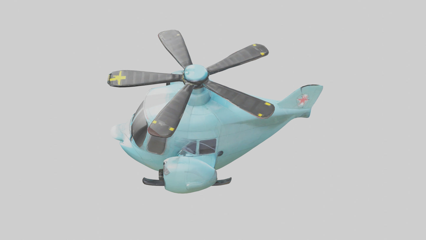 Cartoon Helicopter model 3D model