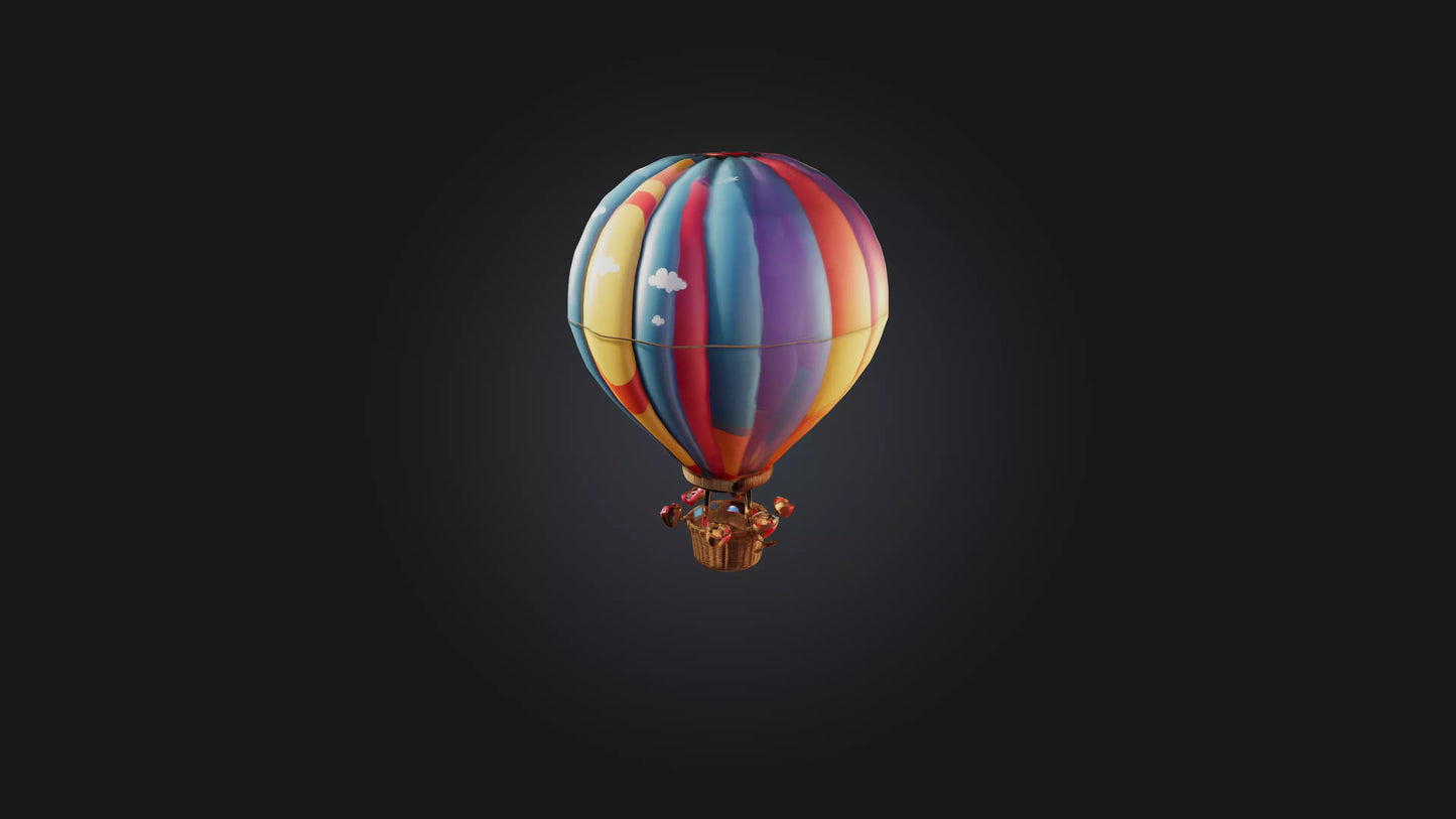 Cartoon Hot Air Balloon 3D model