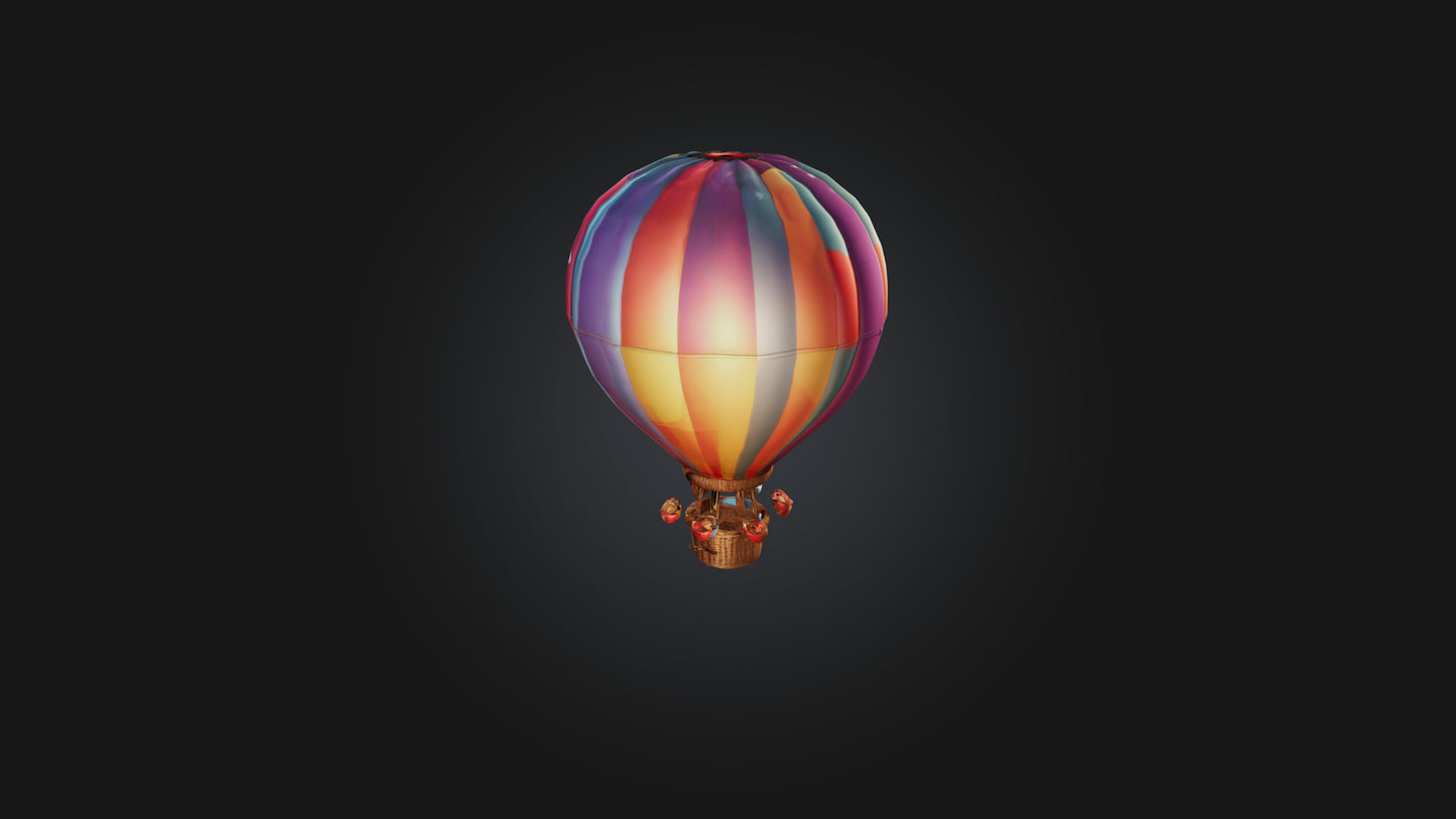 Cartoon Hot Air Balloon 3D model