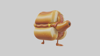 Cartoon Hot Dog model 3D model