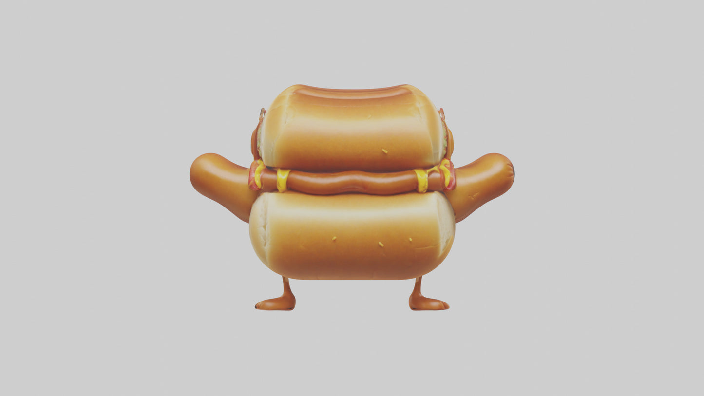 Cartoon Hot Dog model 3D model
