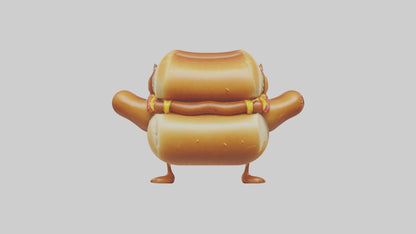 Cartoon Hot Dog model 3D model