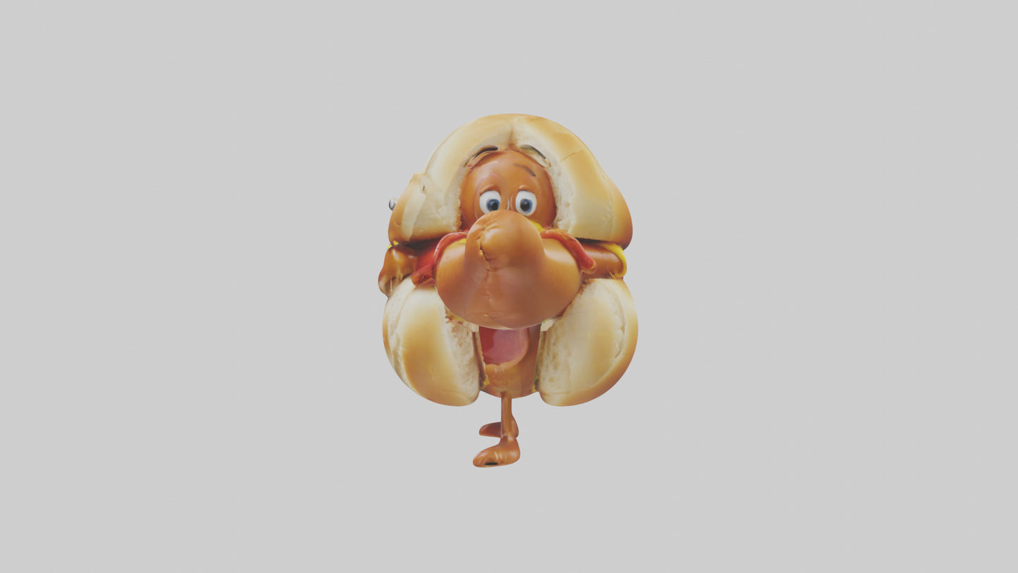 Cartoon Hot Dog model 3D model