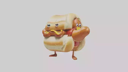 Cartoon Hot Dog model 3D model