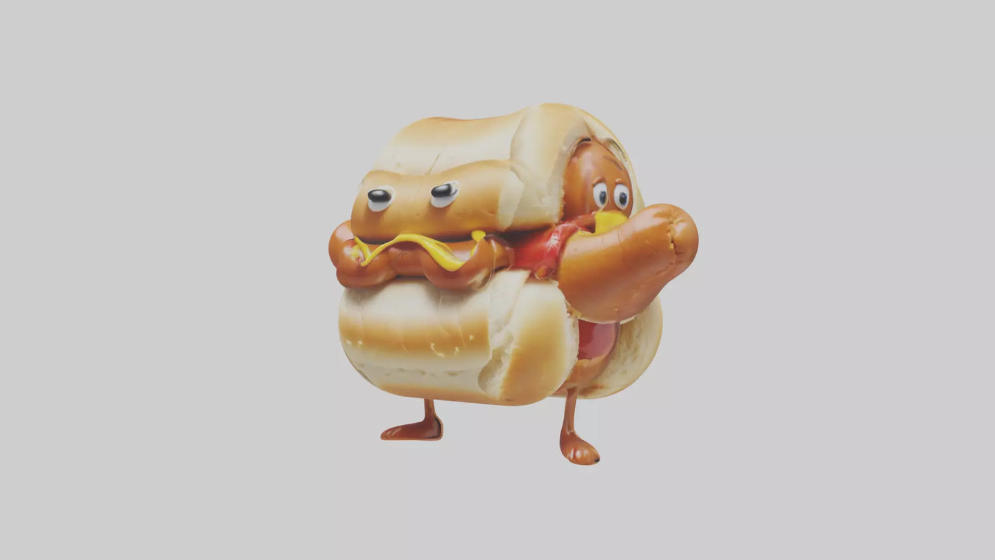 Cartoon Hot Dog model 3D model
