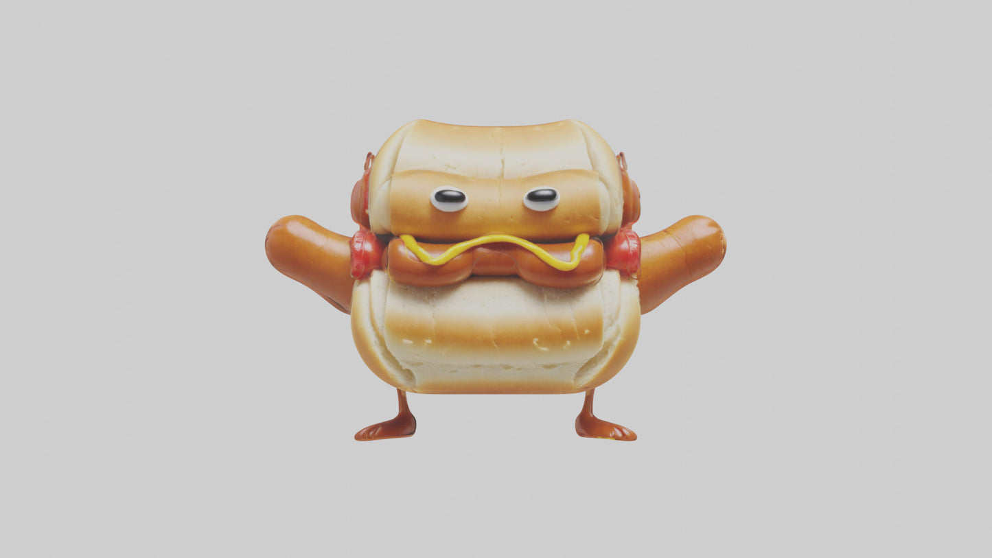 Cartoon Hot Dog model 3D model