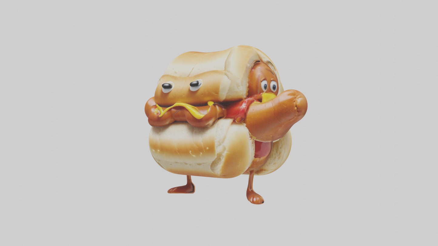 Cartoon Hot Dog model 3D model