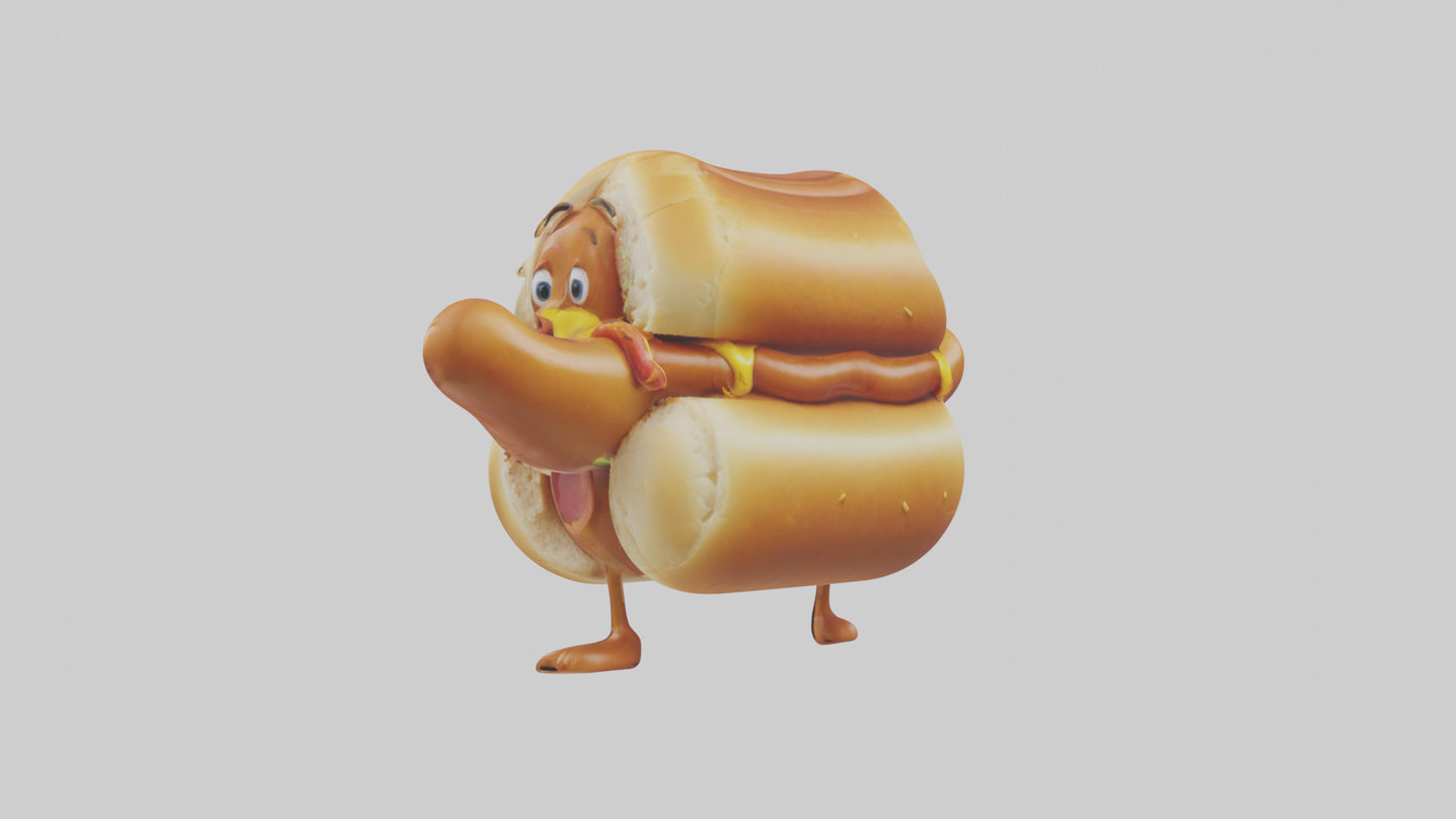 Cartoon Hot Dog model 3D model