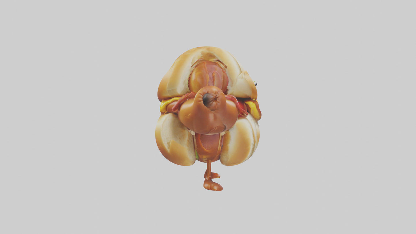 Cartoon Hot Dog model 3D model