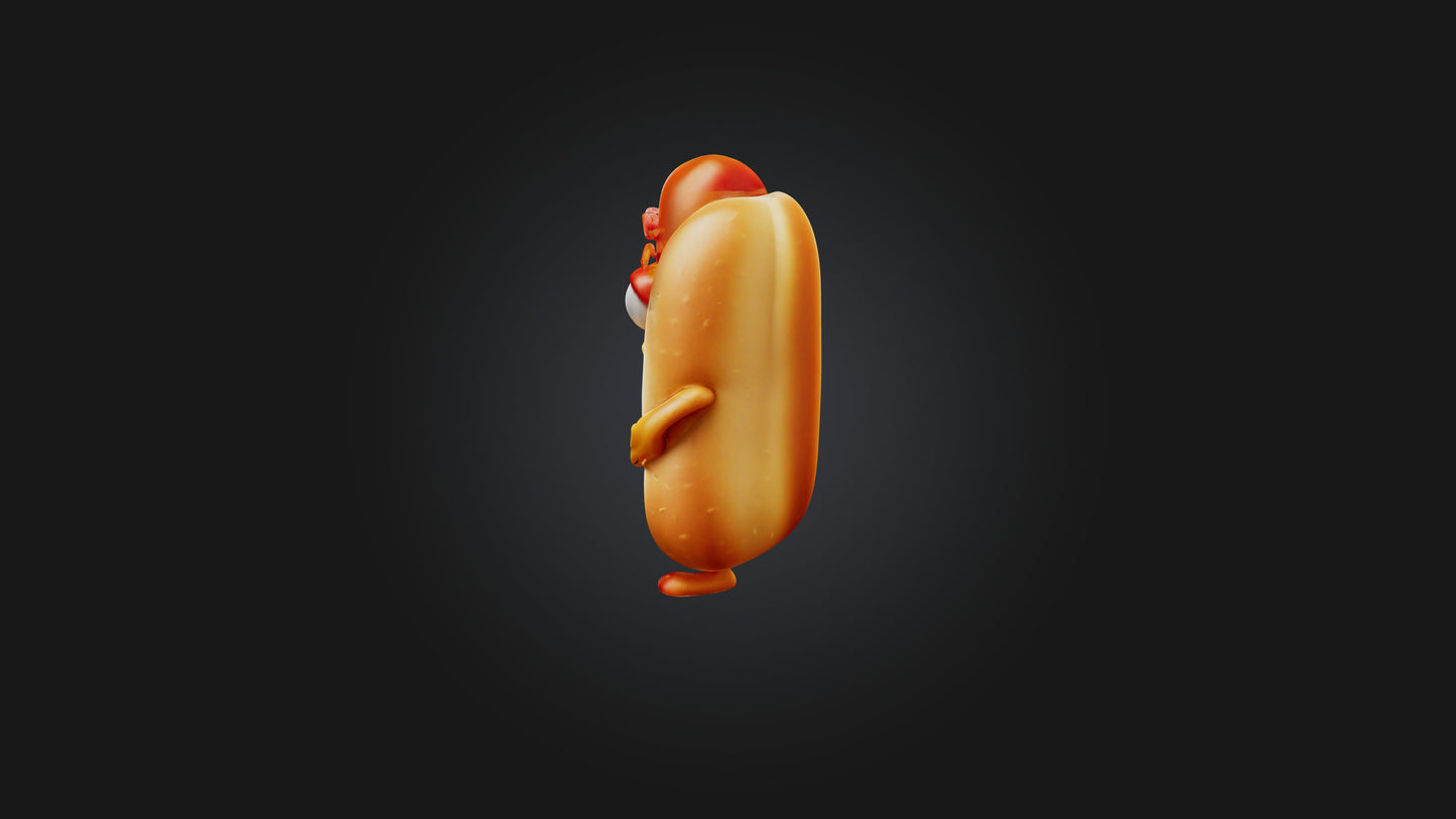 3D model Cartoon Hotdog VR / AR / low-poly
