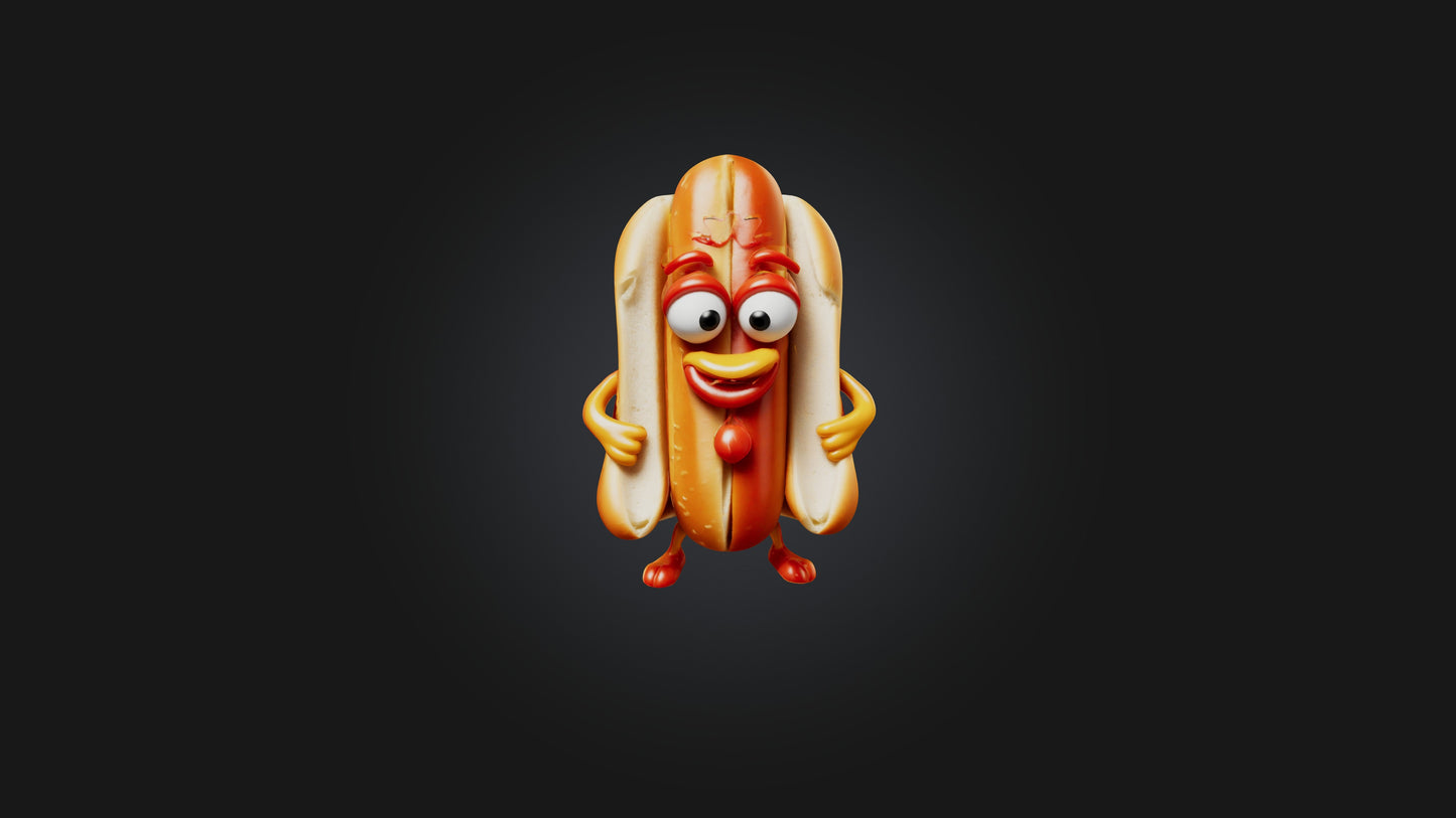 3D model Cartoon Hotdog VR / AR / low-poly