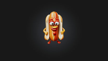 3D model Cartoon Hotdog VR / AR / low-poly