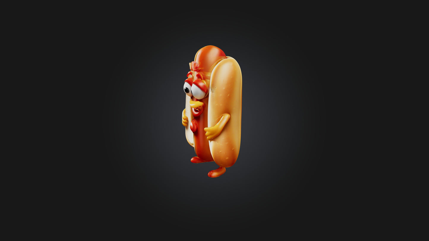 3D model Cartoon Hotdog VR / AR / low-poly