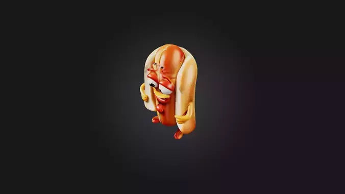 3D model Cartoon Hotdog VR / AR / low-poly