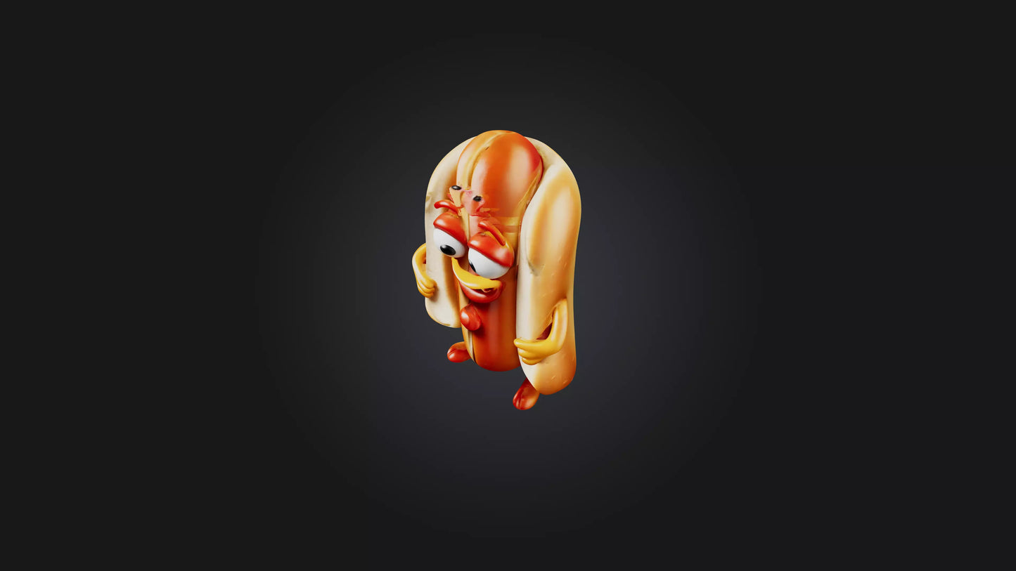 3D model Cartoon Hotdog VR / AR / low-poly