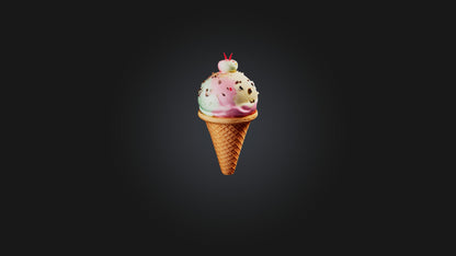 Cartoon Ice Cream Cone 3D model