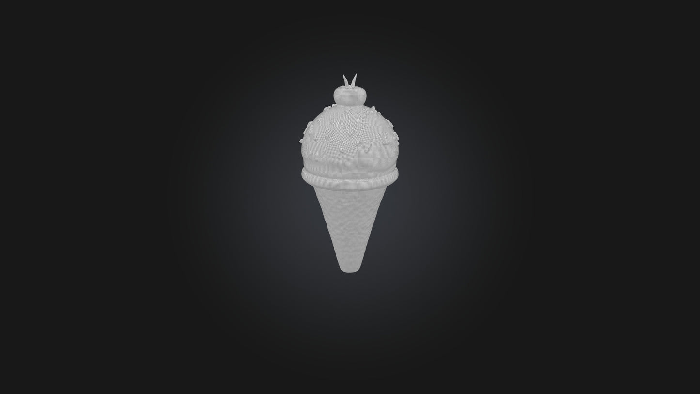 Cartoon Ice Cream Cone 3D model