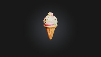Cartoon Ice Cream Cone 3D model