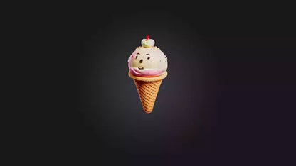 Cartoon Ice Cream Cone 3D model