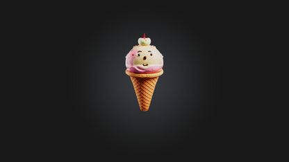 Cartoon Ice Cream Cone 3D model