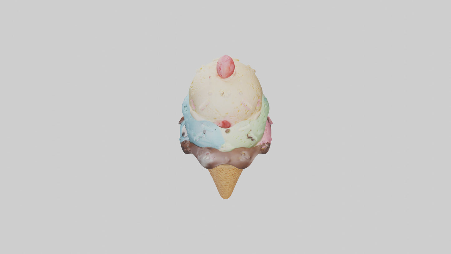 Cartoon Ice Cream model 3D model