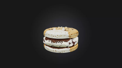 3D model Cartoon Ice Cream Sandwich VR / AR / low-poly
