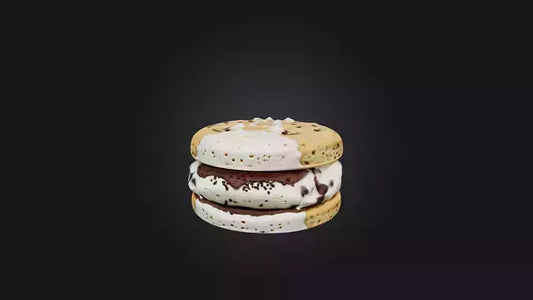3D model Cartoon Ice Cream Sandwich VR / AR / low-poly