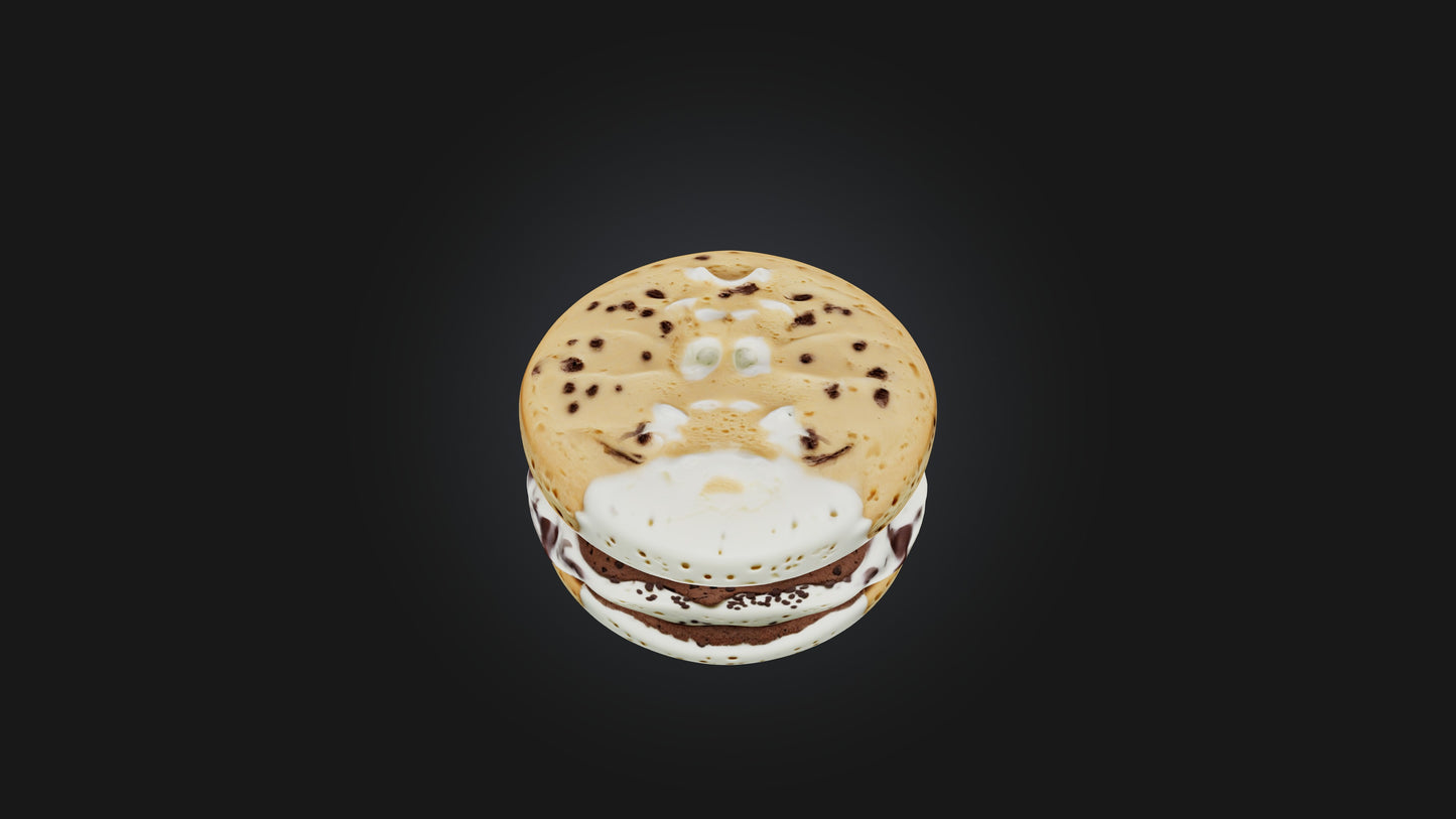 3D model Cartoon Ice Cream Sandwich VR / AR / low-poly