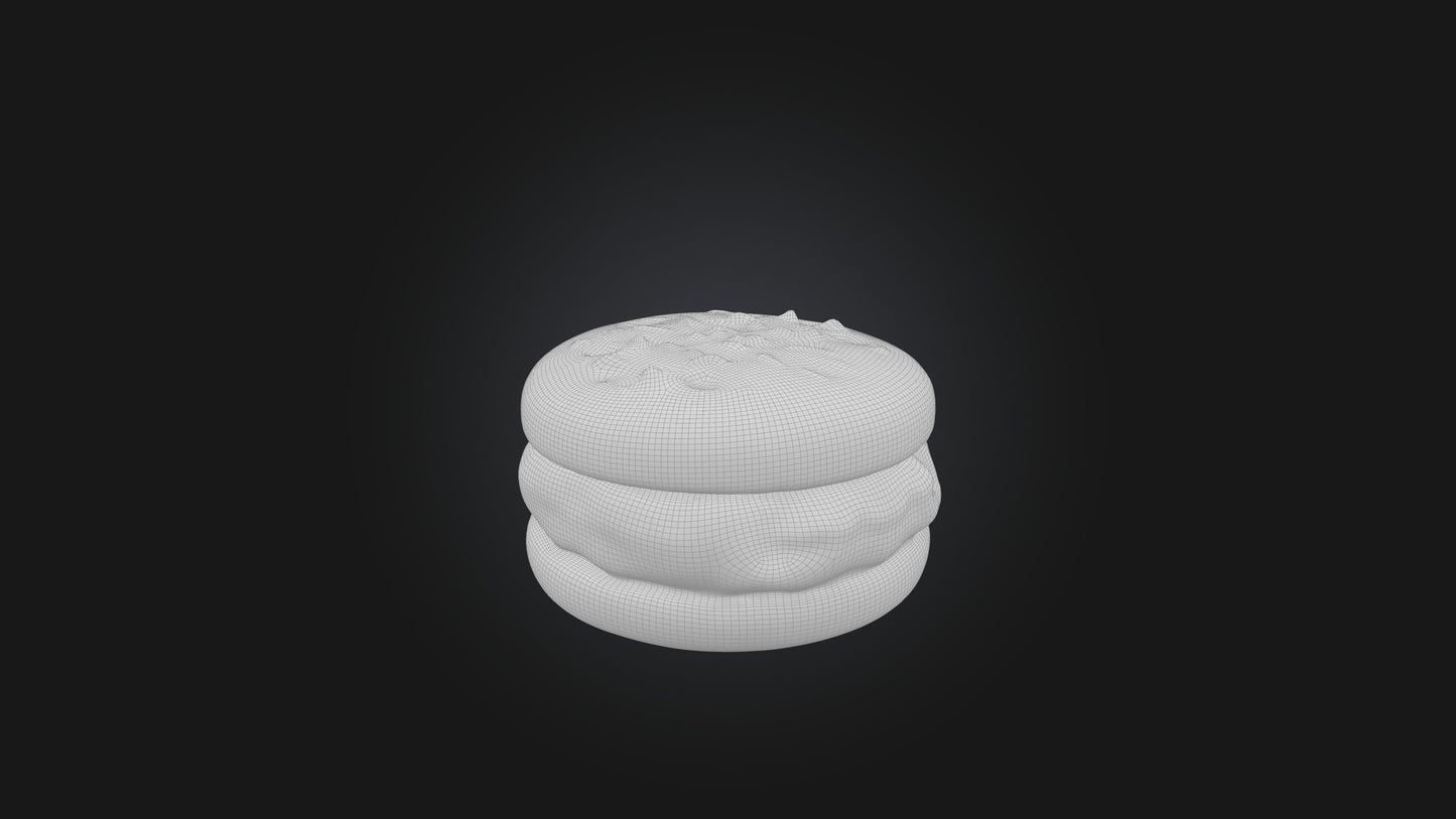 3D model Cartoon Ice Cream Sandwich VR / AR / low-poly