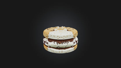 3D model Cartoon Ice Cream Sandwich VR / AR / low-poly