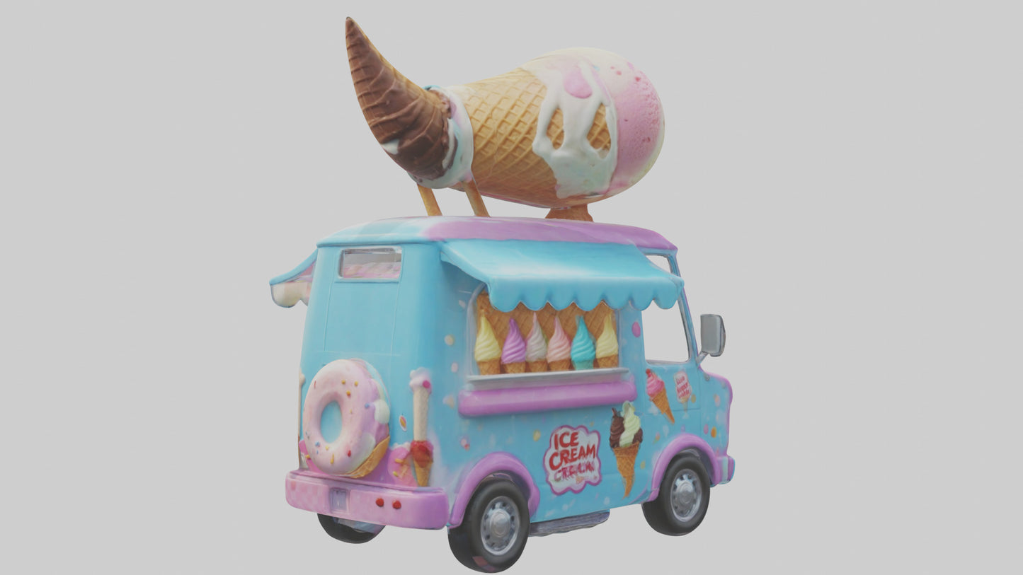 Cartoon Ice Cream Truck model 3D model