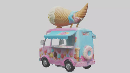 Cartoon Ice Cream Truck model 3D model