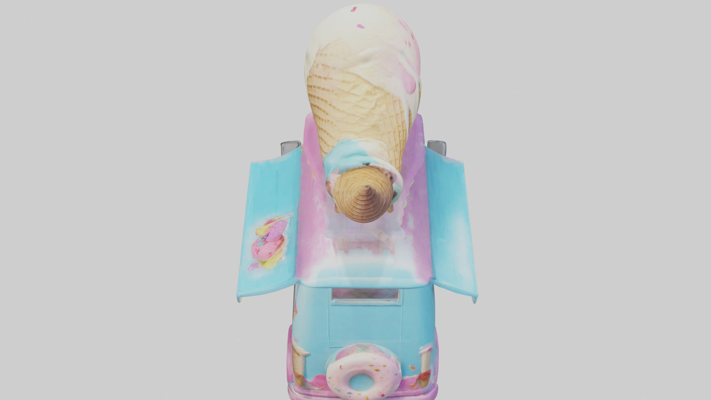 Cartoon Ice Cream Truck model 3D model