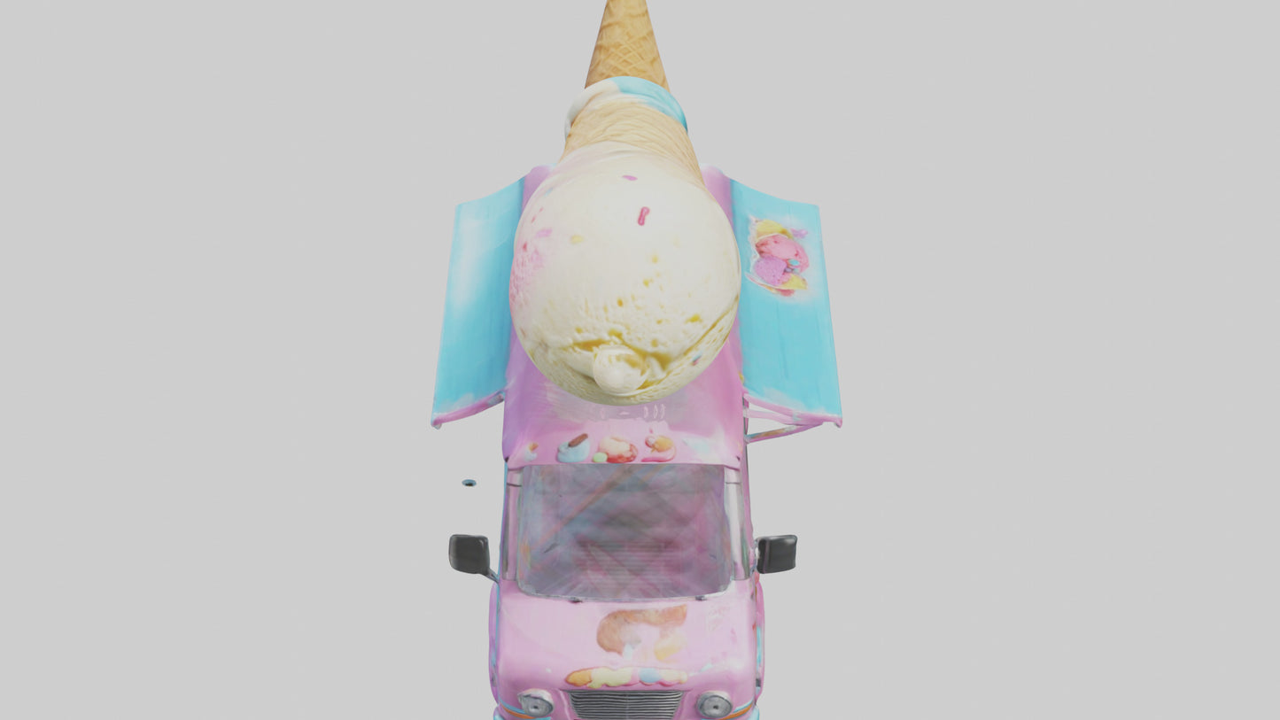 Cartoon Ice Cream Truck model 3D model