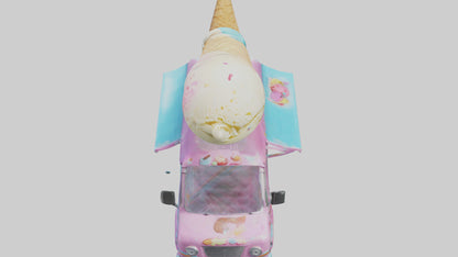 Cartoon Ice Cream Truck model 3D model