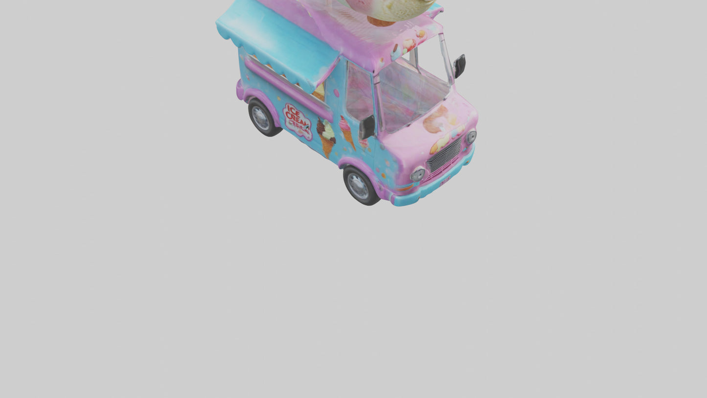 Cartoon Ice Cream Truck model 3D model