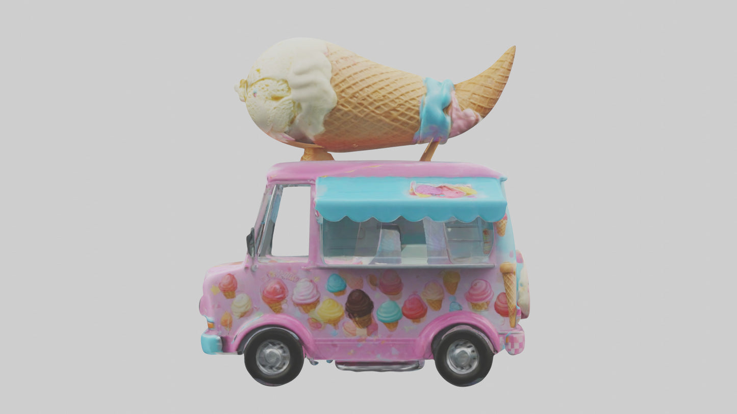 Cartoon Ice Cream Truck model 3D model