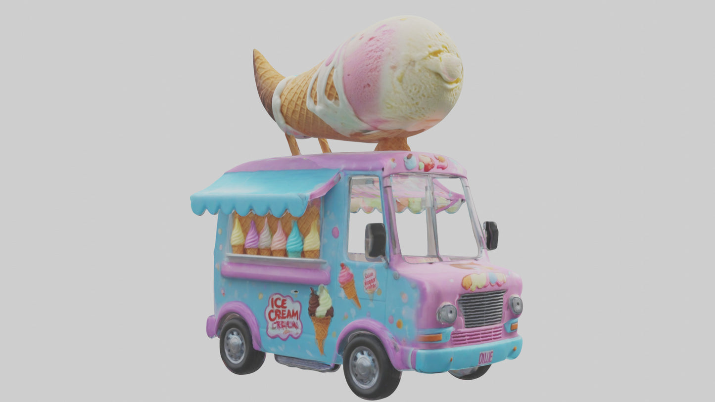 Cartoon Ice Cream Truck model 3D model