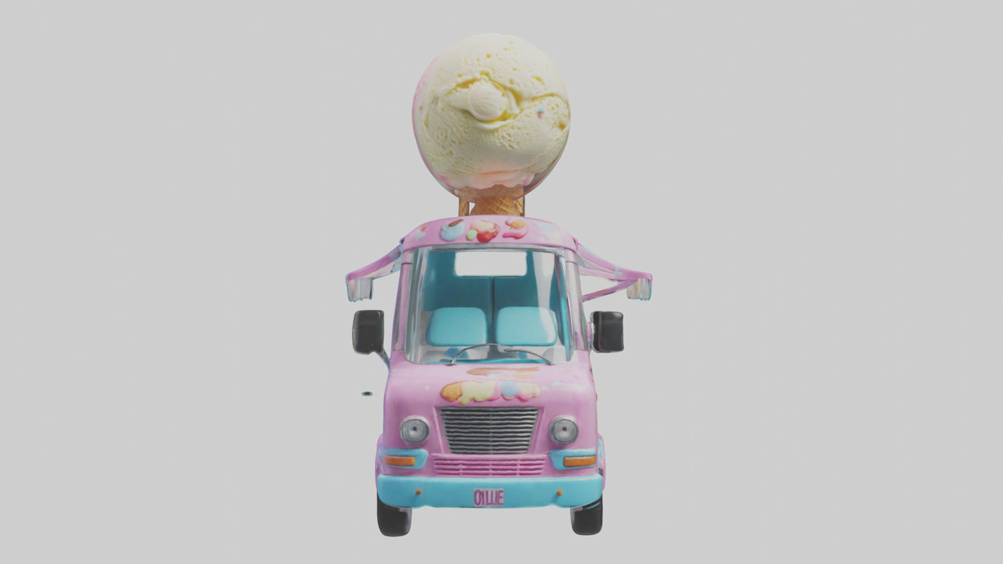 Cartoon Ice Cream Truck model 3D model