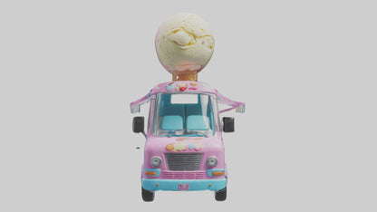 Cartoon Ice Cream Truck model 3D model