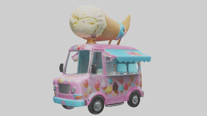 Cartoon Ice Cream Truck model 3D model