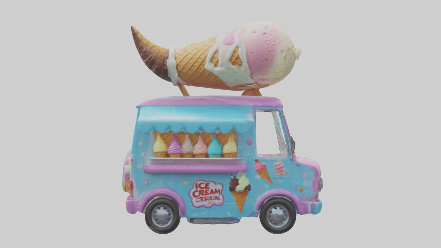 Cartoon Ice Cream Truck model 3D model