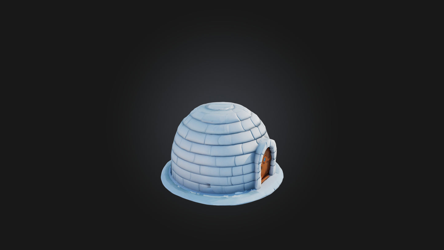 3D model Cartoon Igloo VR / AR / low-poly