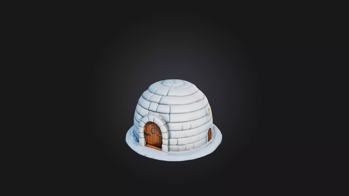 3D model Cartoon Igloo VR / AR / low-poly